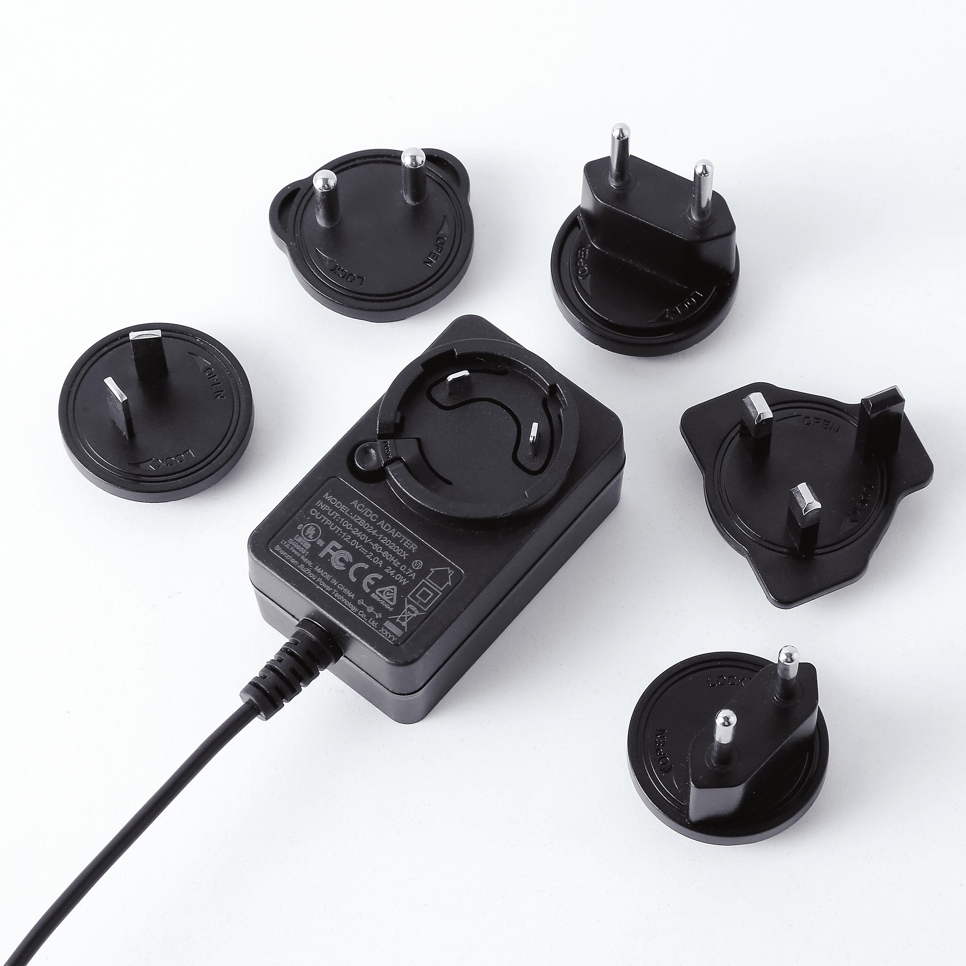 12v2a轉(zhuǎn)換頭電源適配器多國插腳過認(rèn)證廠家jiuzhou power制造 